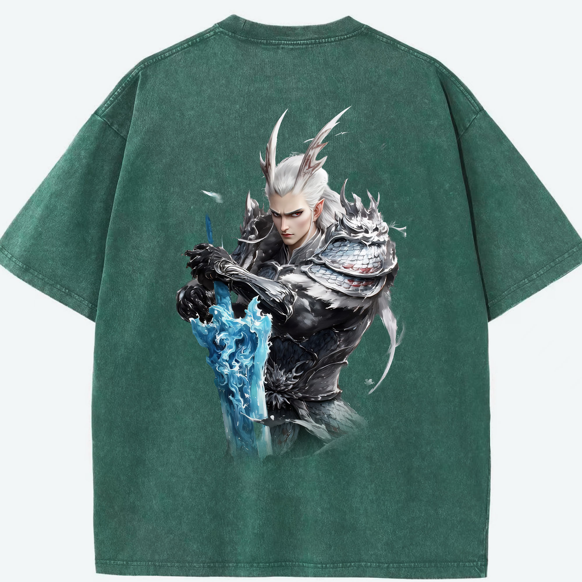 （画像用） Ne Zha 2 ナタ 魔童の大暴れ 綿100% ヴィンテージ風 半袖Tシャツ（背面プリント）